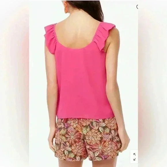 NWT J. Crew Factory Button Up Tank with Ruffle Sleeves size 6 - Picture 4 of 5